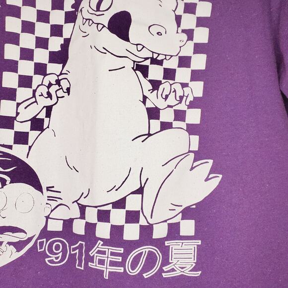 Nickelodeon Rugrats Reptar '91 Retro Style Purple Tee w/ Japanese Text Y:L A:S - Picture 5 of 10